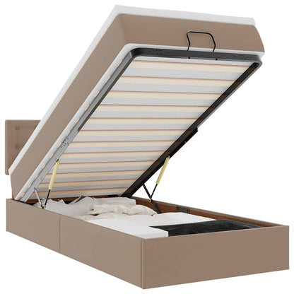 Ottoman-Bett mit Matratzen & LEDs 80x200 cm Kunstleder