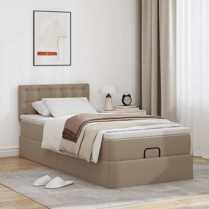 vidaXL Ottoman-Bett mit Matratzen & LEDs 80x200 cm Kunstleder
