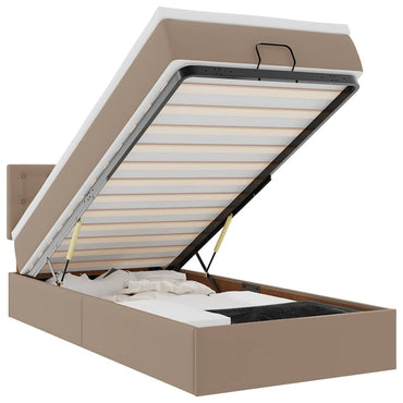 vidaXL Ottoman-Bett mit Matratzen & LEDs 100x200cm Kunstleder