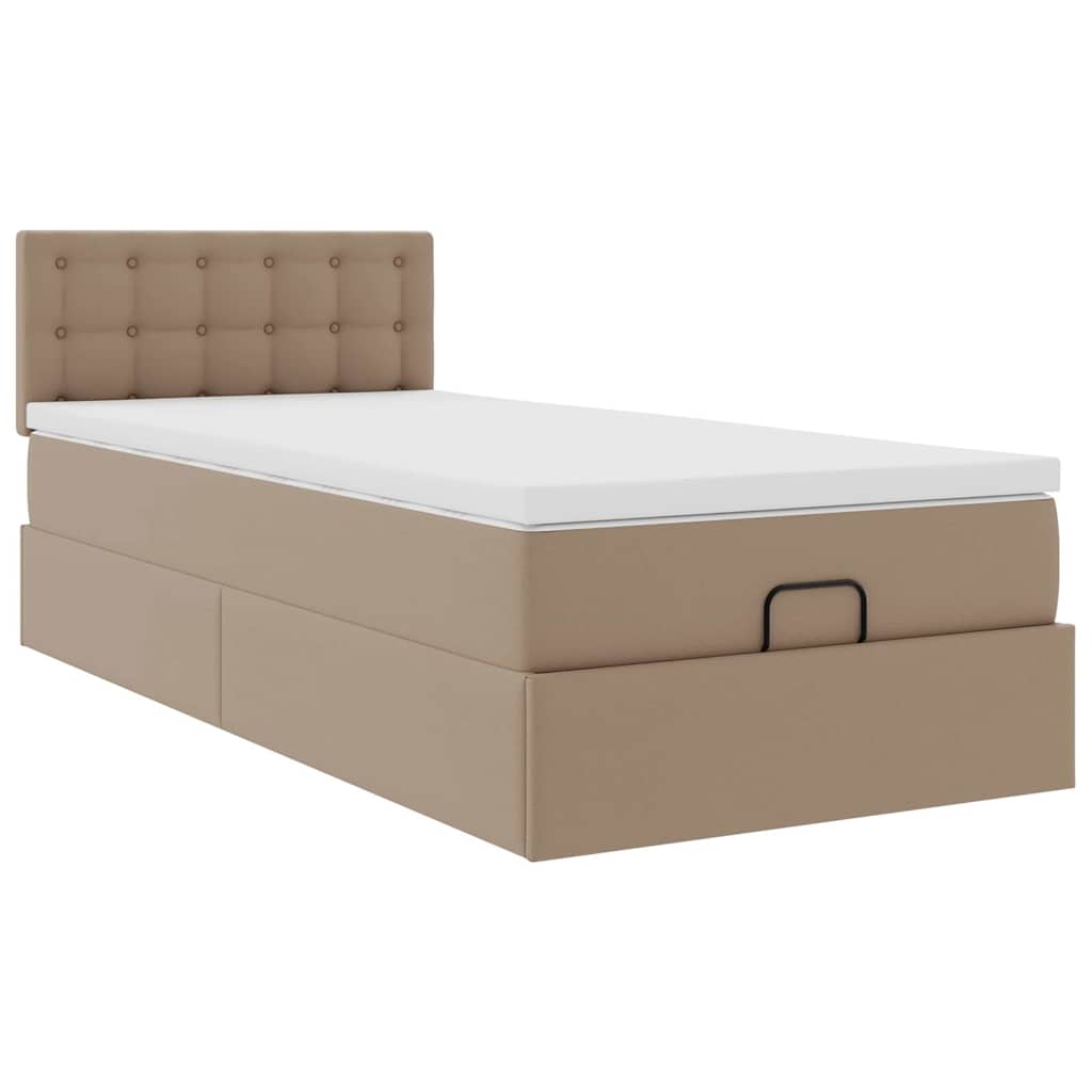 vidaXL Ottoman-Bett mit Matratzen & LEDs 100x200cm Kunstleder
