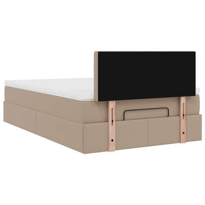 Ottoman-Bett mit Matratzen & LEDs Cappuccino-Braun 120x190cm