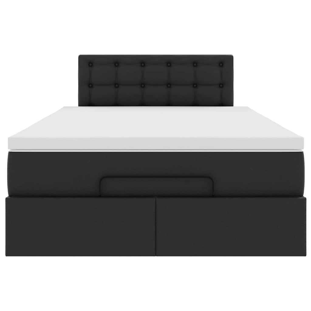vidaXL Ottoman-Bett mit Matratzen & LEDs Schwarz 120x200 cm Kunstleder