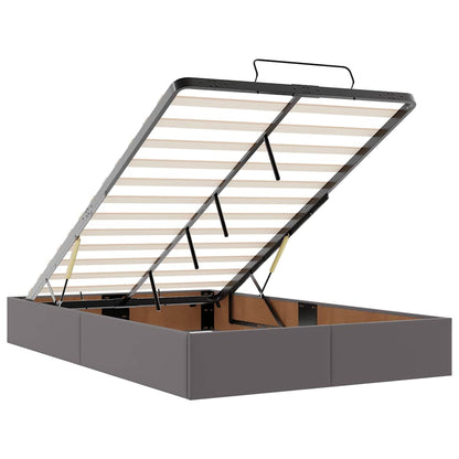 vidaXL Ottoman-Bett mit Matratzen & LEDs Grau 120x200 cm Kunstleder