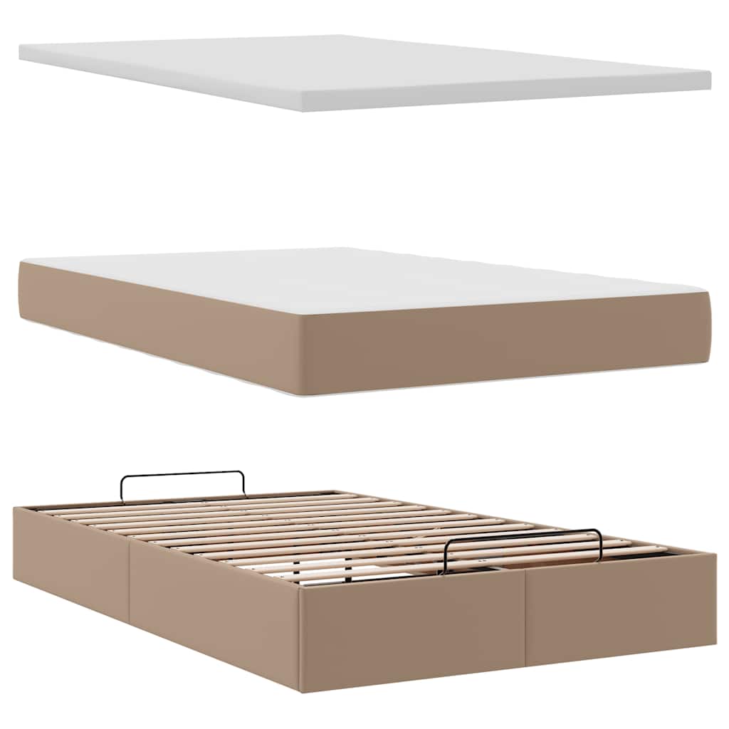 vidaXL Ottoman-Bett mit Matratzen & LEDs 120x200cm Kunstleder