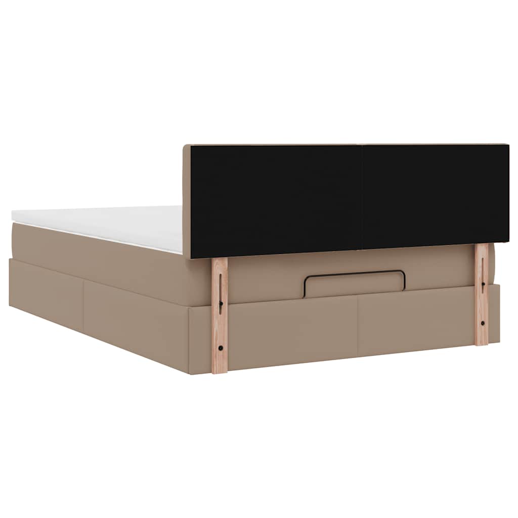 vidaXL Ottoman-Bett mit Matratzen & LEDs Cappuccino-Braun 140x190cm