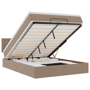 vidaXL Ottoman-Bett mit Matratzen & LEDs Cappuccino-Braun 140x200cm