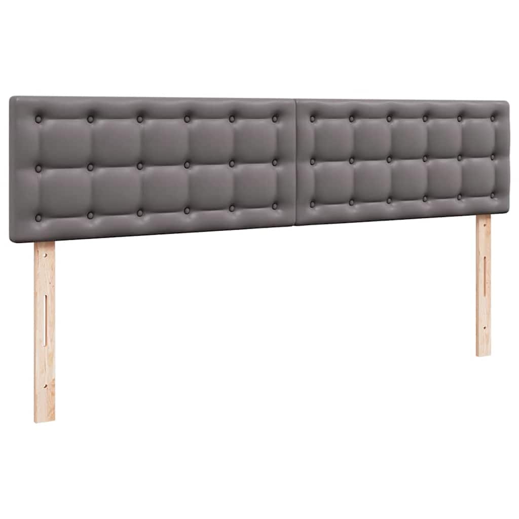 Ottoman-Bett mit Matratzen & LEDs Grau 180x200 cm Kunstleder