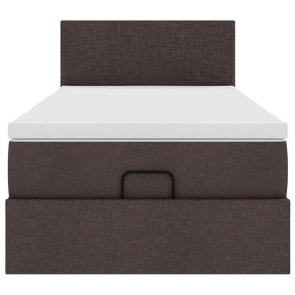 vidaXL Ottoman-Bett mit Matratze & LEDs Dunkelbraun 80x200 cm Stoff