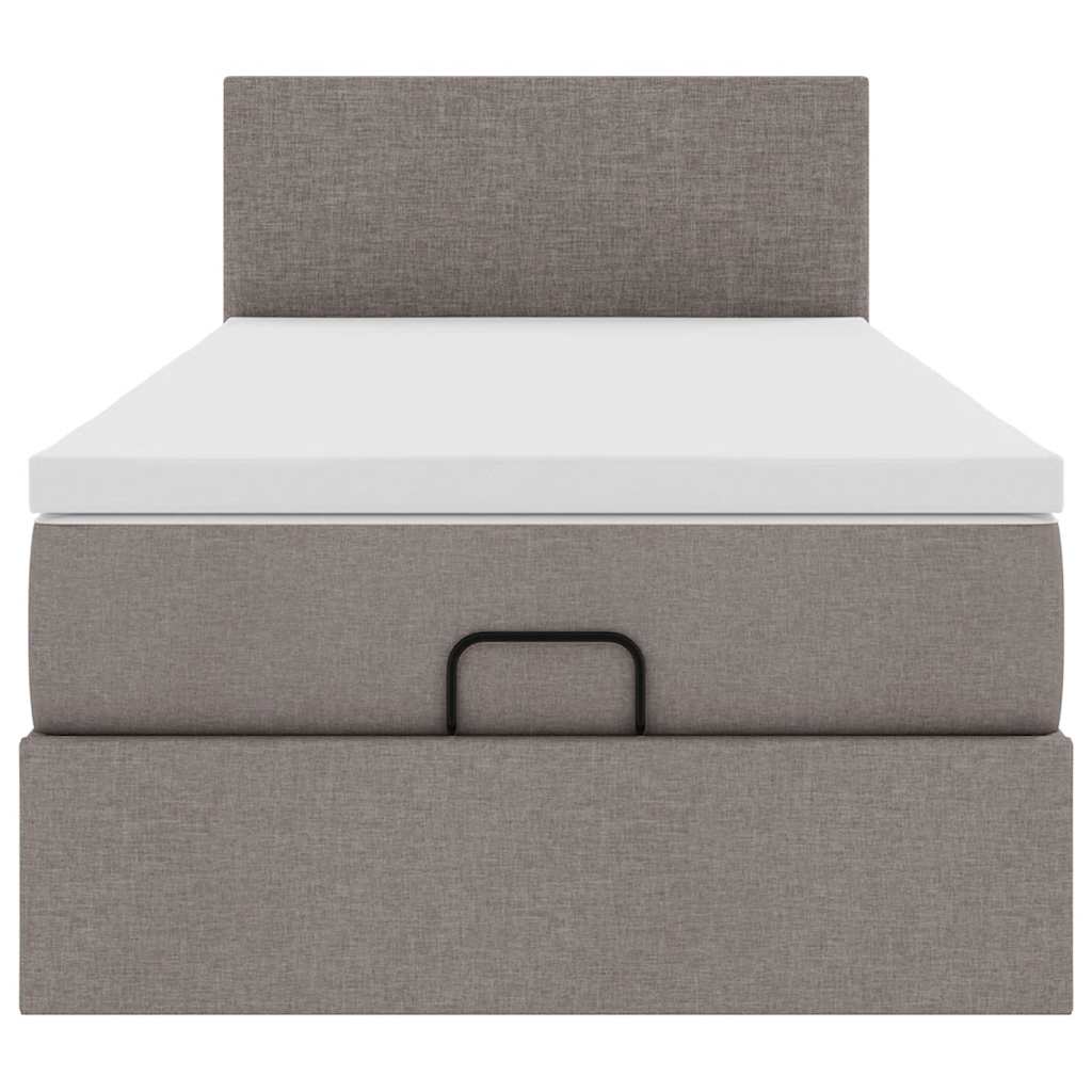 vidaXL Lit ottoman avec matelas et LED Taupe 80x200 cm Tissu