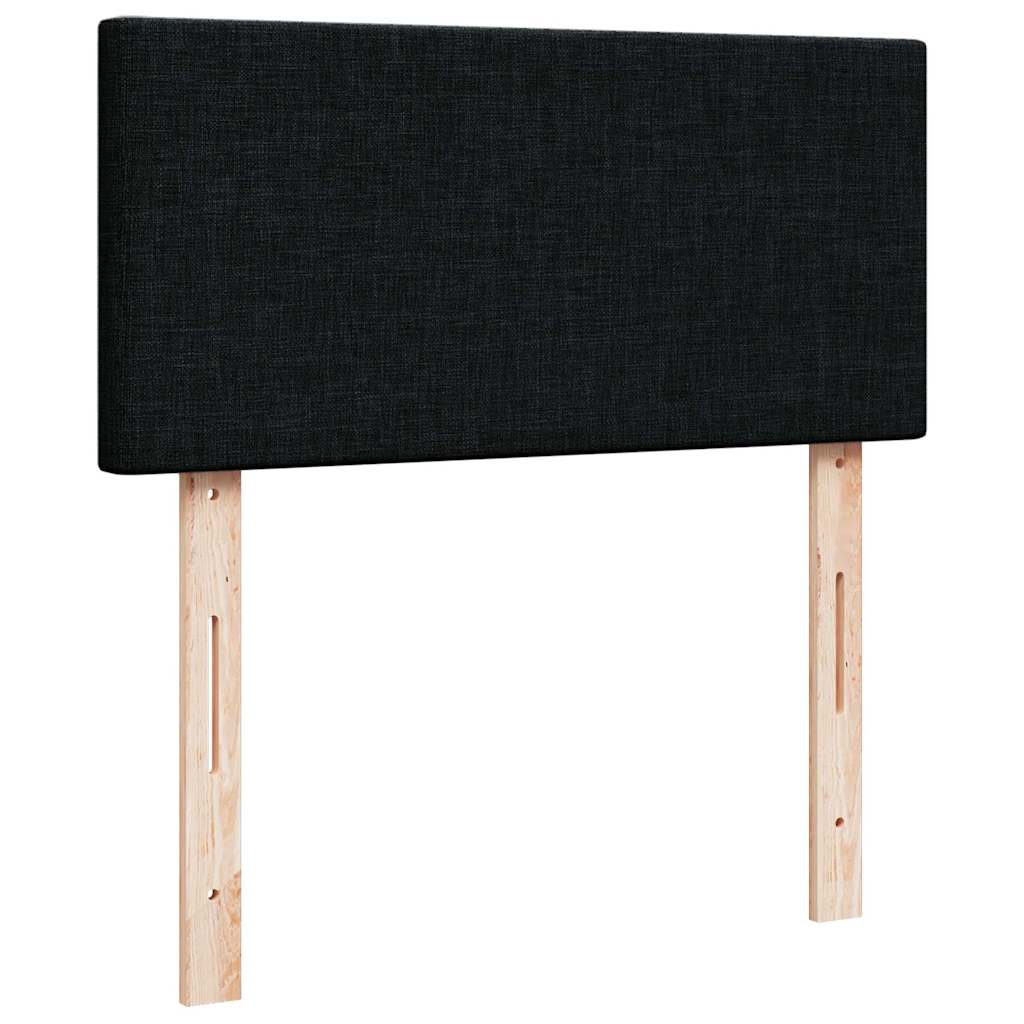 vidaXL Lit ottoman avec matelas et LED Noir 90x200 cm Tissu