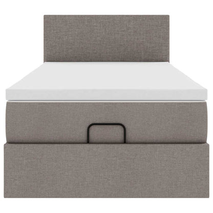 vidaXL Ottoman-Bett mit Matratze & LEDs Taupe 100x200 cm Stoff