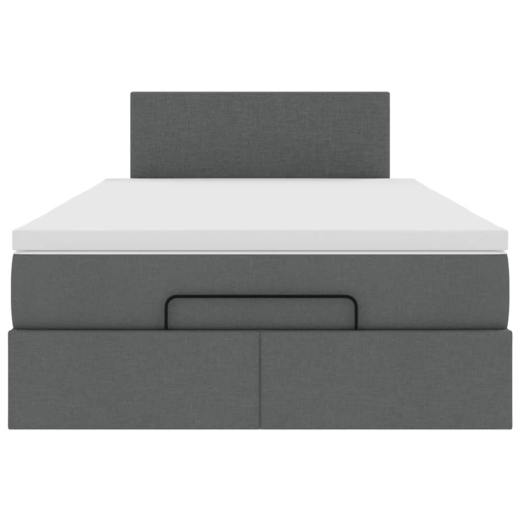 vidaXL Ottomane Bett mit Matratze & LEDs Dunkelgrau 120x190 cm Stoff