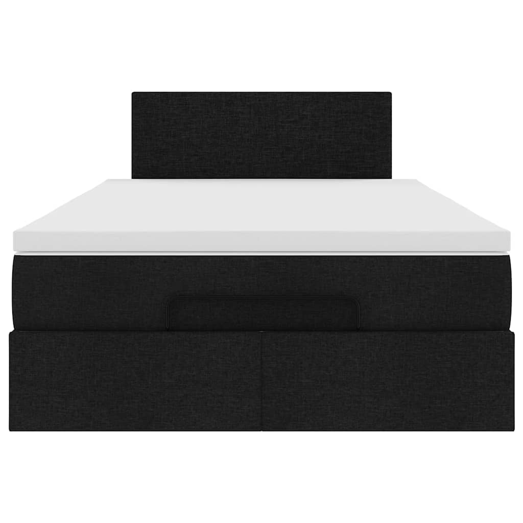 vidaXL Ottomane Bett mit Matratze & LEDs Schwarz 120x190 cm Stoff
