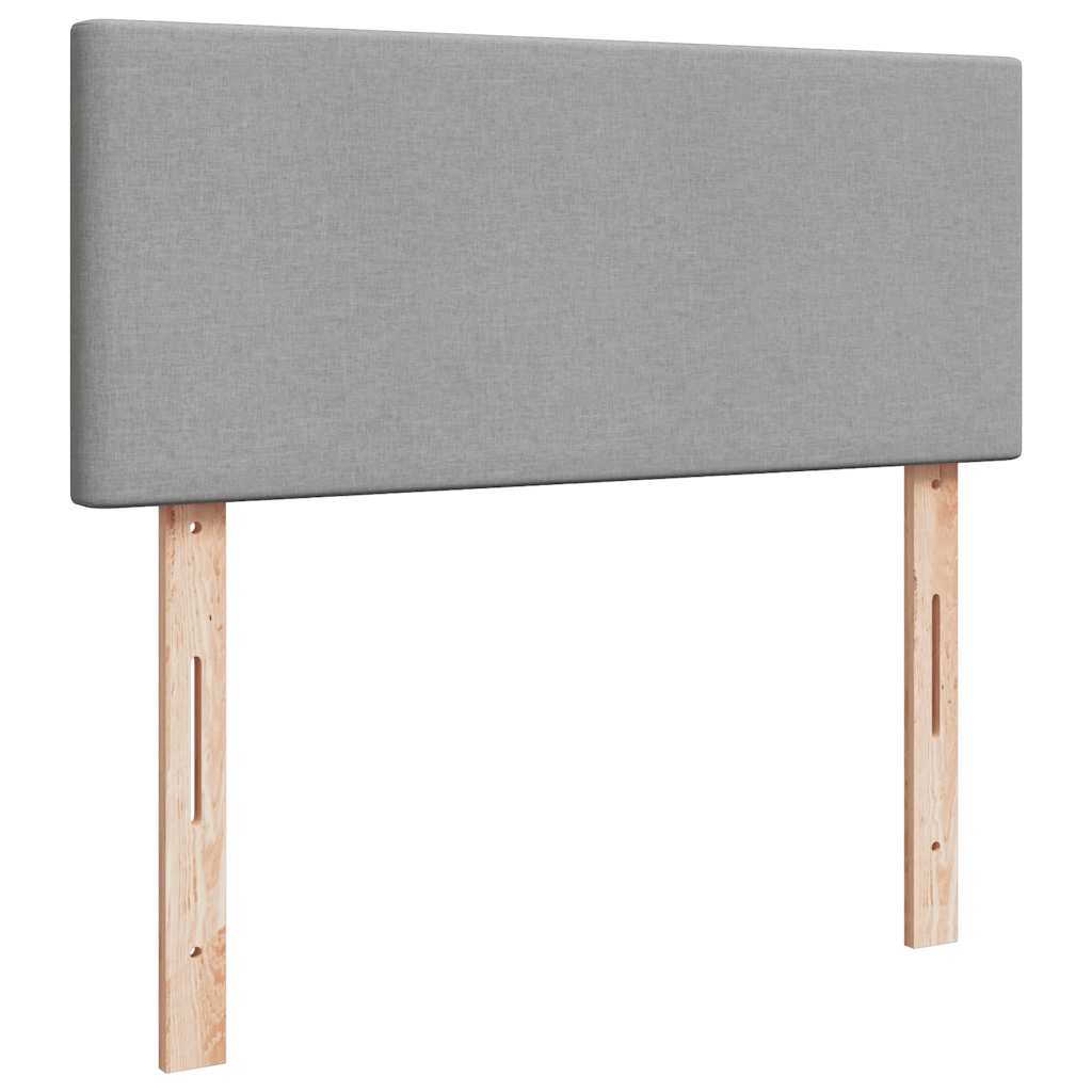 Ottoman-Bett mit Matratze & LEDs Hellgrau 120x200 cm Stoff