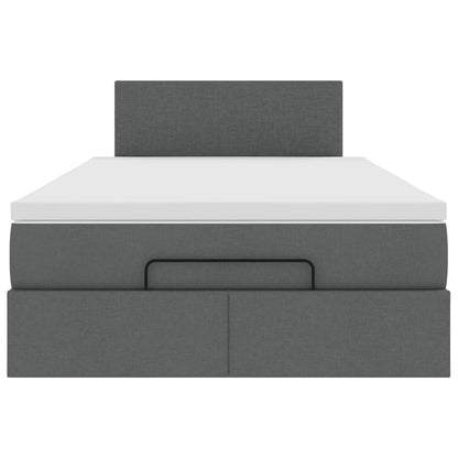 vidaXL Ottomane Bett mit Matratze & LEDs Dunkelgrau 120x200 cm Stoff