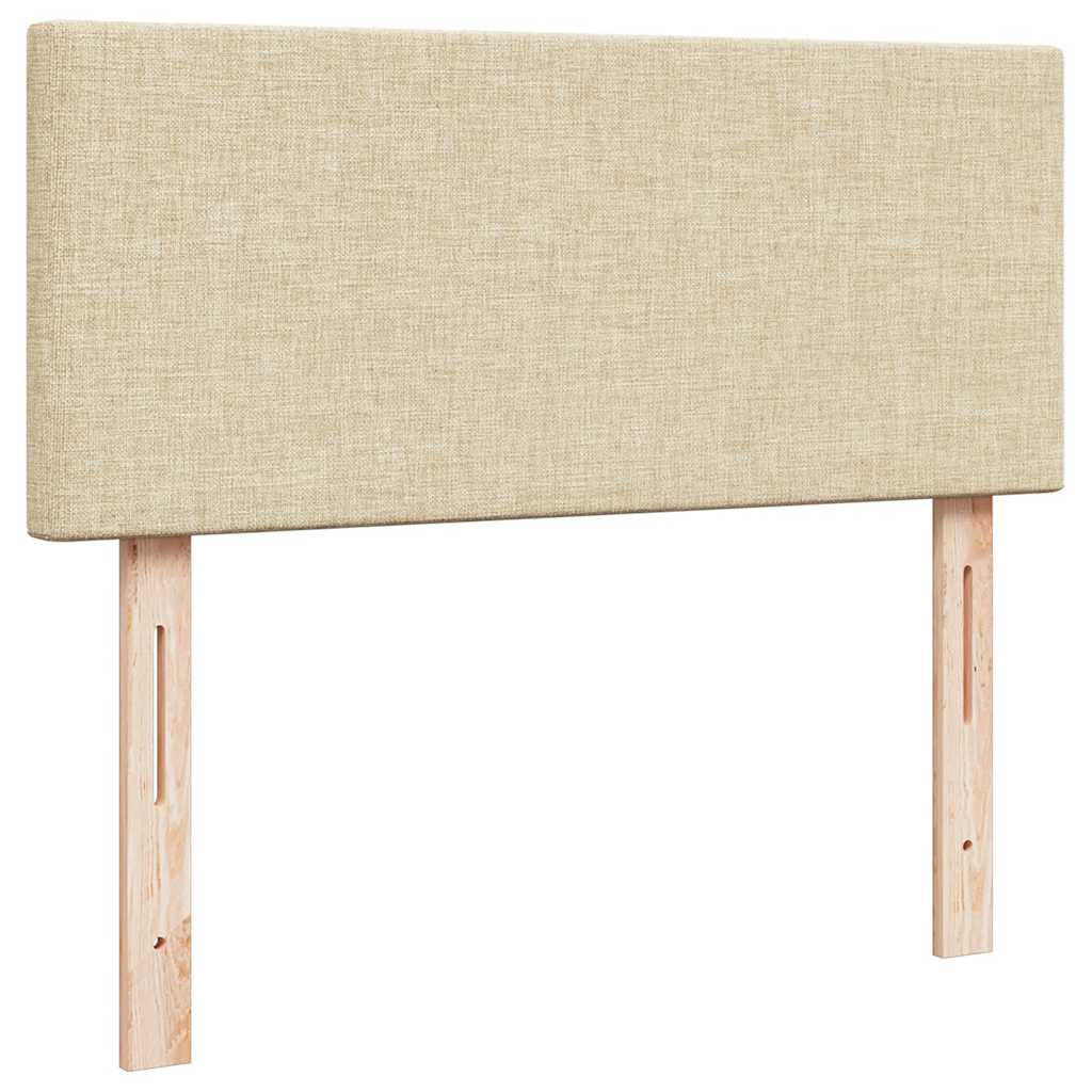 vidaXL Ottoman-Bett mit Matratze & LEDs Creme 120x200 cm Stoff