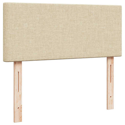 vidaXL Ottoman-Bett mit Matratze & LEDs Creme 120x200 cm Stoff