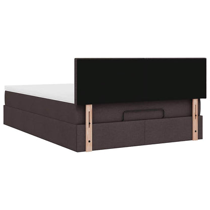 vidaXL Ottomanische Bett mit Matratze & LEDs Dunkelbraun 140x190 cm