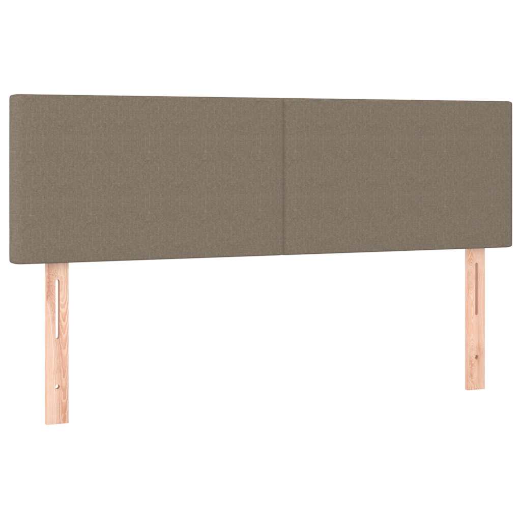 Ottomanische Bett mit Matratze & LEDs Taupe 140x190 cm Stoff