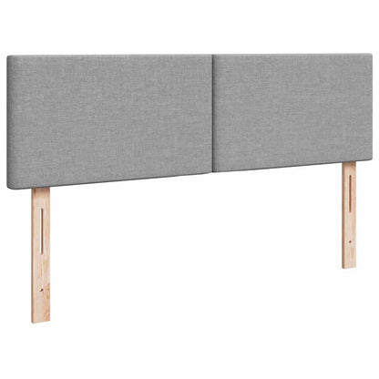 Ottoman-Bett mit Matratze & LEDs Hellgrau 140x200 cm Stoff