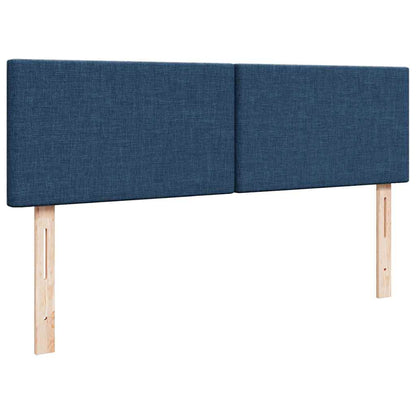 vidaXL Ottoman-Bett mit Matratze & LEDs Blau 140x200 cm Stoff