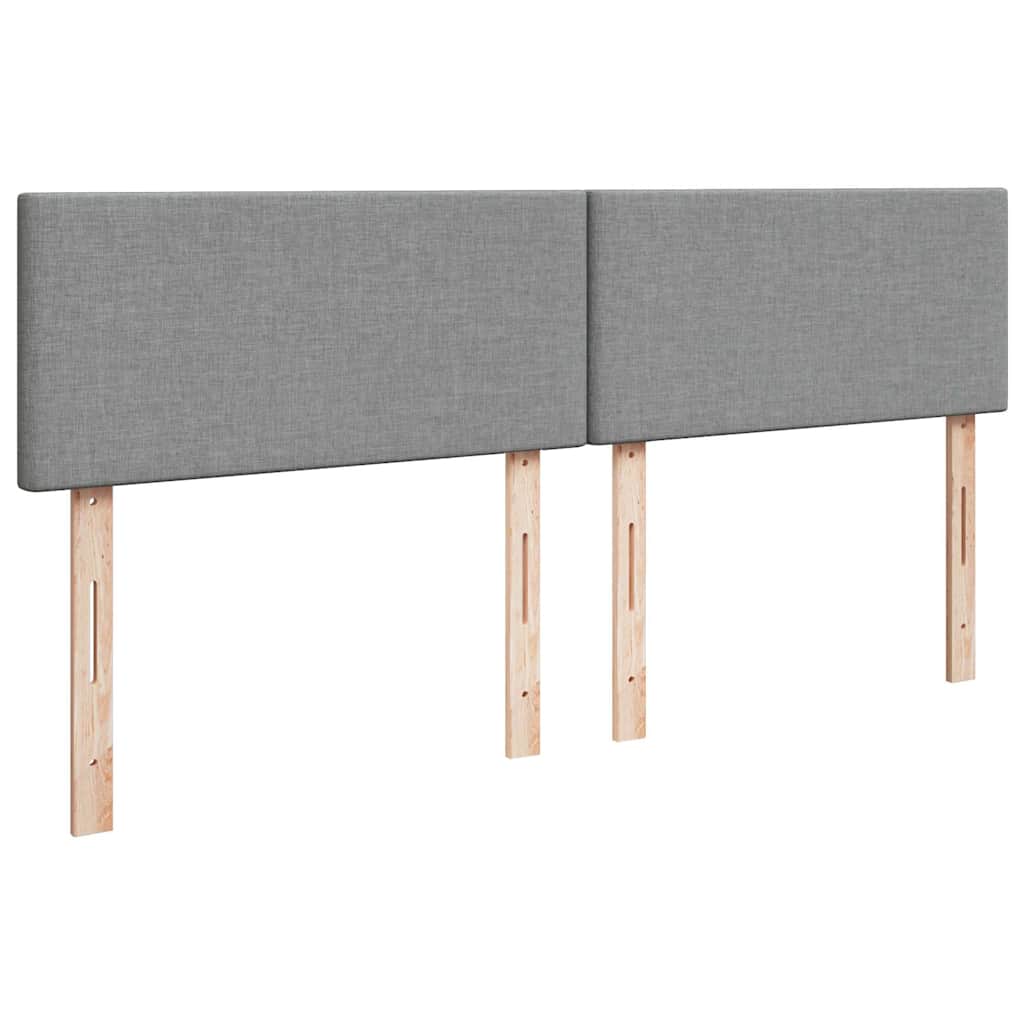 vidaXL Ottoman-Bett mit Matratze & LEDs Hellgrau 160x200 cm Stoff