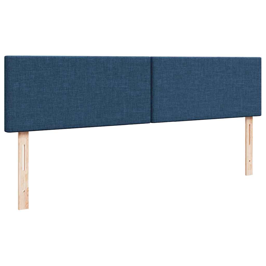 vidaXL Ottomane Bett mit Matratze & LEDs Blau 180x200 cm Stoff