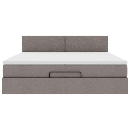 vidaXL Lit ottoman avec matelas et LED taupe 200x200 cm en tissu
