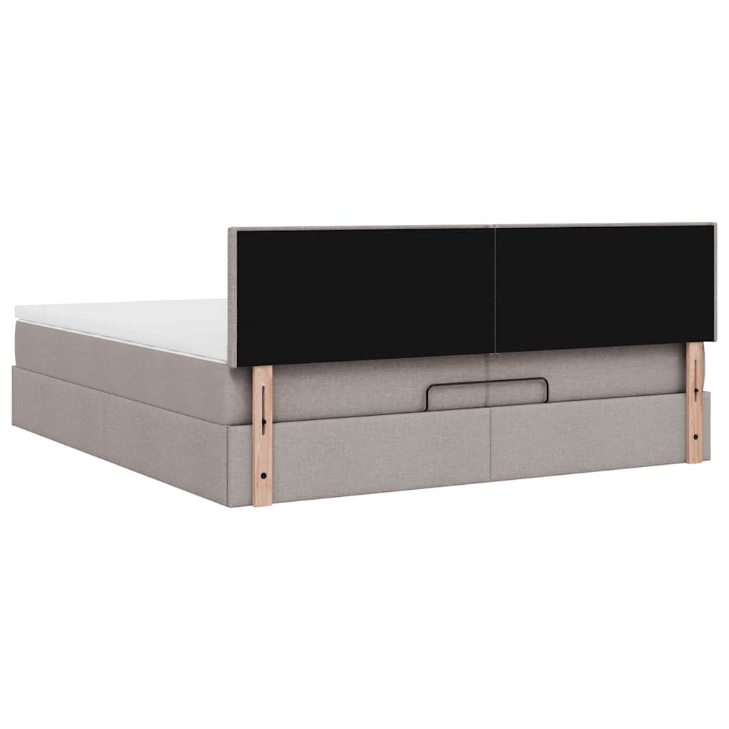 vidaXL Lit ottoman avec matelas et LED taupe 200x200 cm en tissu
