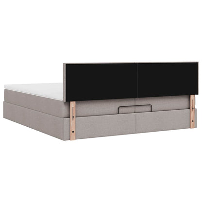 vidaXL Lit ottoman avec matelas et LED taupe 200x200 cm en tissu