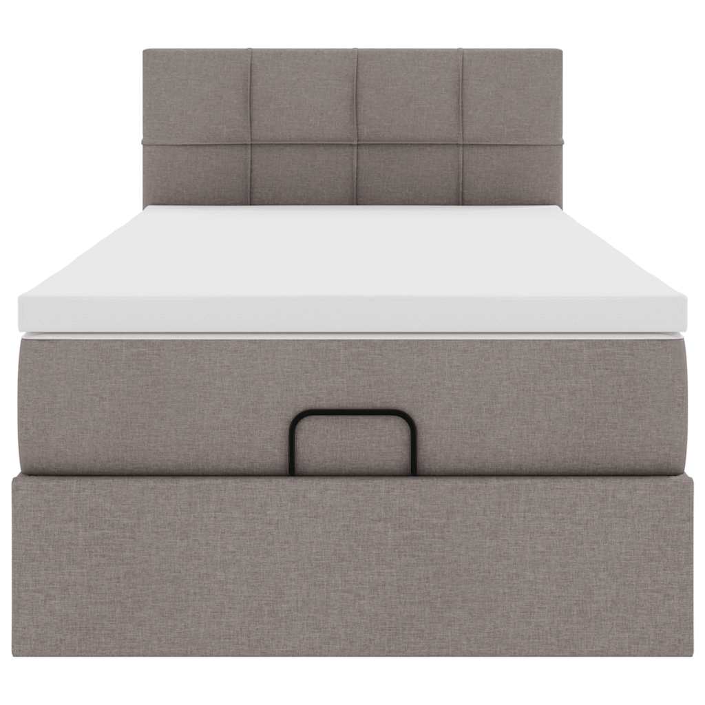 vidaXL Ottoman-Bett mit Matratze & LEDs Taupe 80x200 cm Stoff