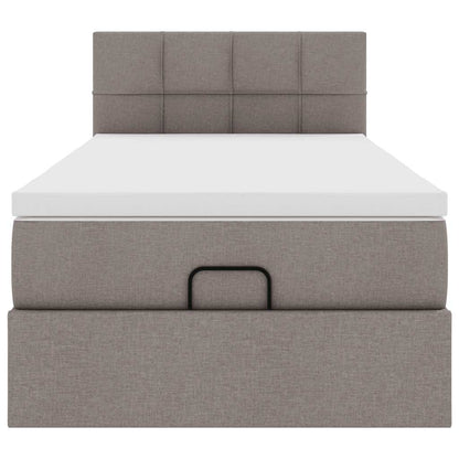 vidaXL Ottoman-Bett mit Matratze & LEDs Taupe 80x200 cm Stoff