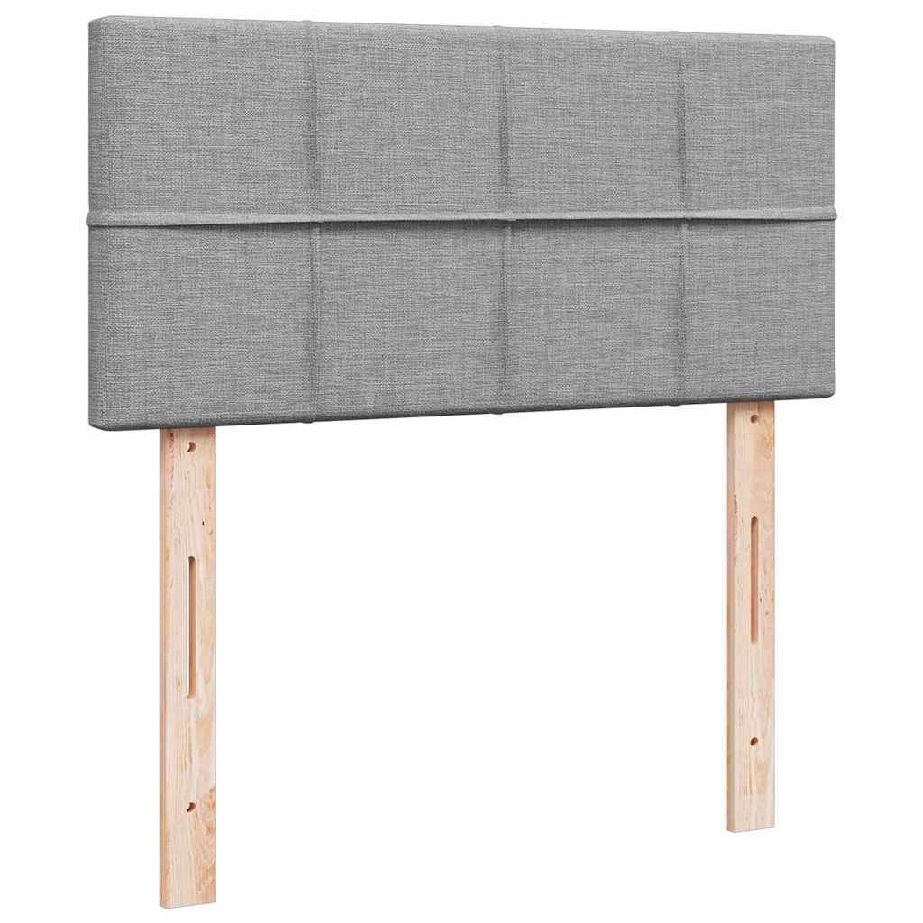 vidaXL Ottoman-Bett mit Matratze & LEDs Hellgrau 90x190 cm Stoff