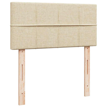 vidaXL Lit ottoman avec matelas et LED Crème 90x190 cm Tissu
