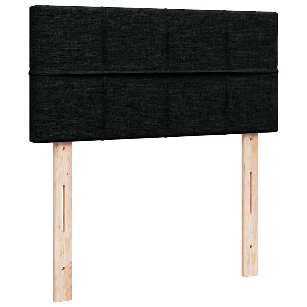 vidaXL Ottoman-Bett mit Matratze & LEDs Schwarz 90x200 cm Stoff