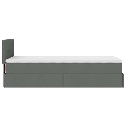 vidaXL Ottoman-Bett mit Matratze & LEDs Dunkelgrau 100x200 cm Stoff