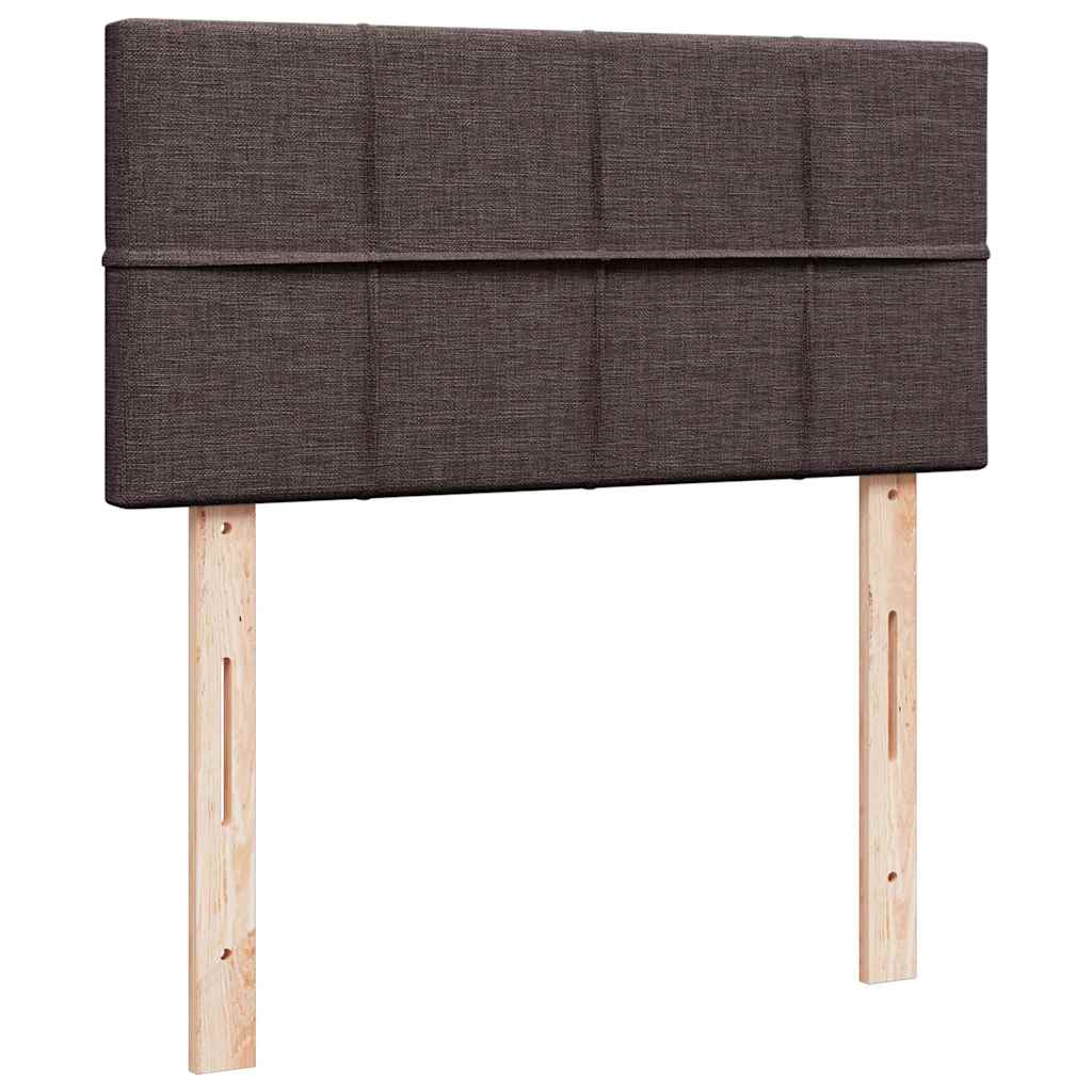 vidaXL Ottoman-Bett mit Matratze & LEDs Dunkelbraun 100x200 cm Stoff