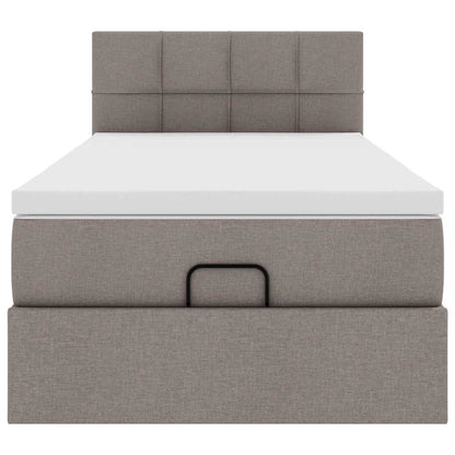 vidaXL Ottoman-Bett mit Matratze & LEDs Taupe 100x200 cm Stoff