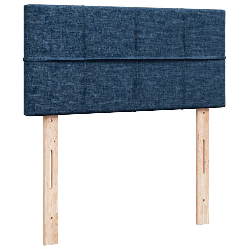 vidaXL Lit coffre avec matelas et LED bleu 100x200 cm Tissu