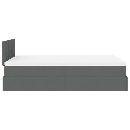 vidaXL Ottomane Bett mit Matratze & LEDs Dunkelgrau 120x200 cm Stoff