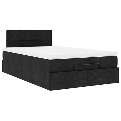 vidaXL Ottoman-Bett mit Matratze & LEDs Schwarz 120x200 cm Stoff