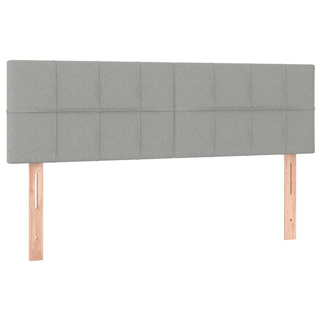 vidaXL Lit ottoman avec matelas et LED gris clair 140x190 cm tissu
