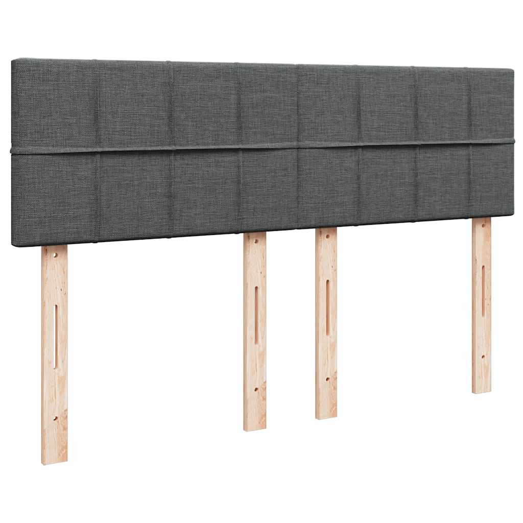 vidaXL Lit ottoman avec matelas et LED Gris foncé 140x190 cm Tissu