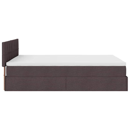 vidaXL Ottomanische Bett mit Matratze & LEDs Dunkelbraun 140x190 cm