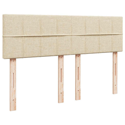 vidaXL Ottomane Bett mit Matratze & LEDs Creme 140x190 cm Stoff