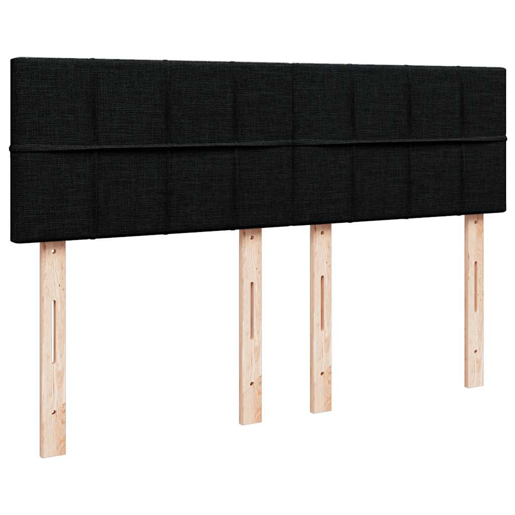 vidaXL Ottomane Bett mit Matratze & LEDs Schwarz 140x200 cm Stoff