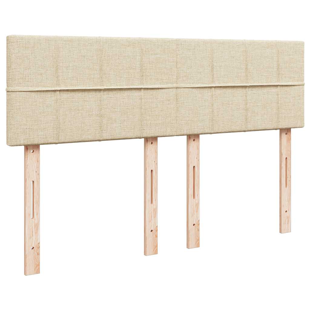 vidaXL Lit coffre avec matelas et LED Crème 140x200 cm Tissu