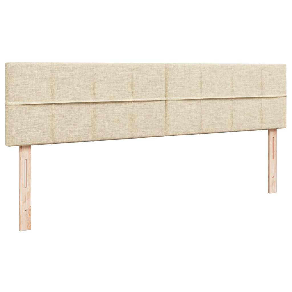 Ottoman-Bett mit Matratze & LEDs Creme 160x200 cm Stoff