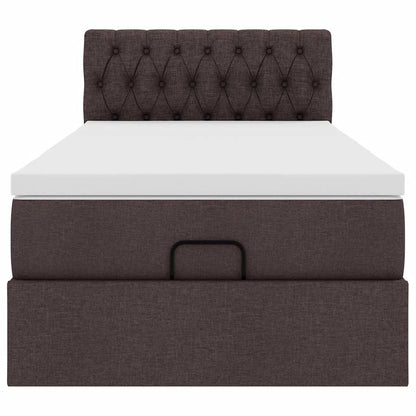 vidaXL Ottoman-Bett mit Matratze & LEDs Dunkelbraun 80x200 cm Stoff