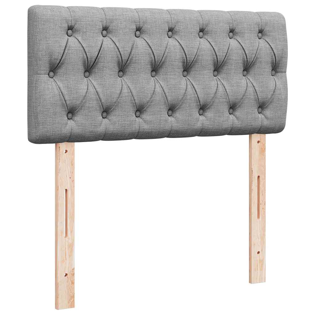 vidaXL Lit ottoman avec matelas et LED gris clair 90x190 cm tissu